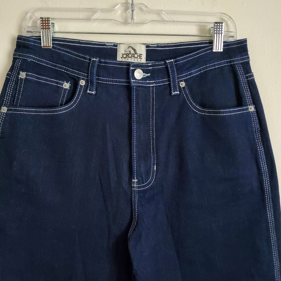 Jordache Vintage High Rise Heather Straight Leg Jeans Size 30 Dark Blue Denim - Picture 4 of 10
